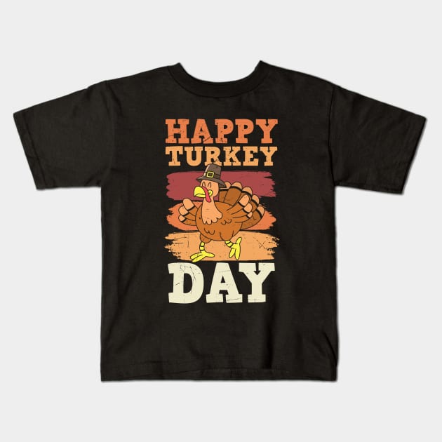 Happy Turkey Day Kids T-Shirt by JB's Design Store